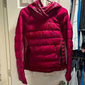Lululemon athletics, maroon, size 6 rain resistant hooded pull-over